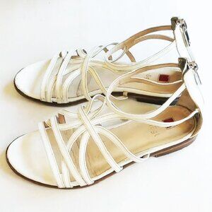 Hogl Leather Flat Strappy Zip Ankle Gladiator Sandals EU 35 UK 3 White